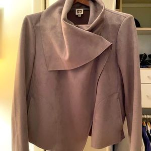 Ultra suede cowl neck jacket